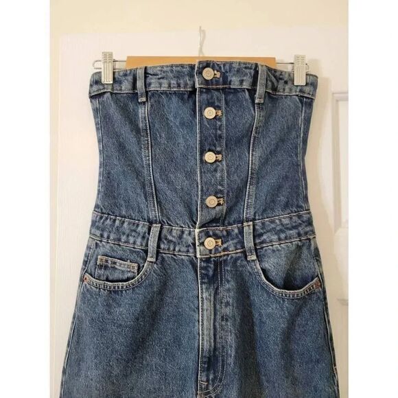 Zara Sleeveless Denim Maxi Dress XS NWOT - Picture 5 of 10